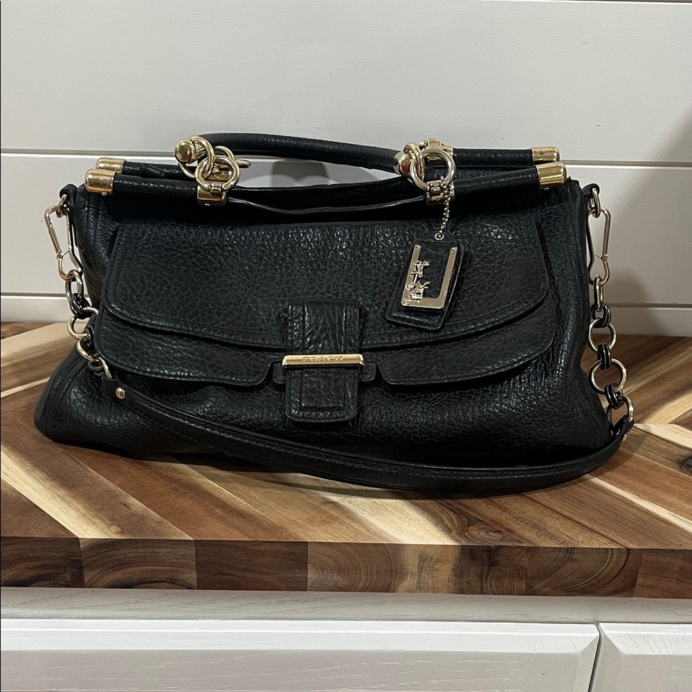 Coach Madison Black Leather Designer Handbag